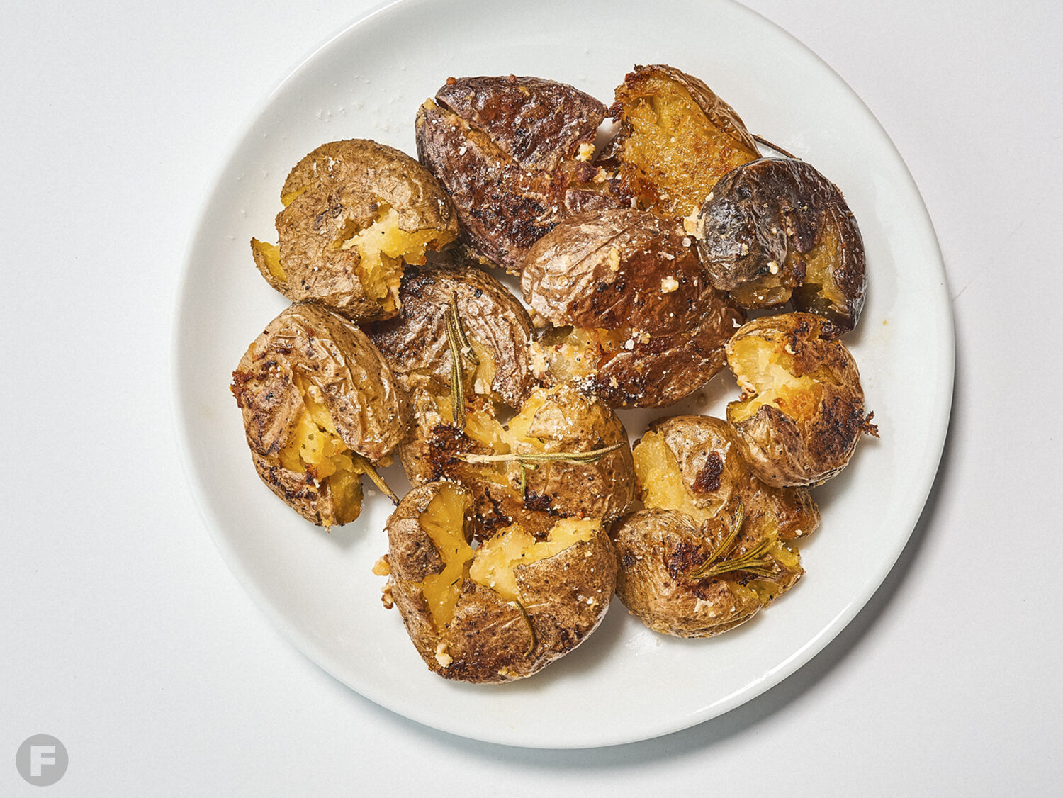 Sherry Mustard Smashed Potatoes